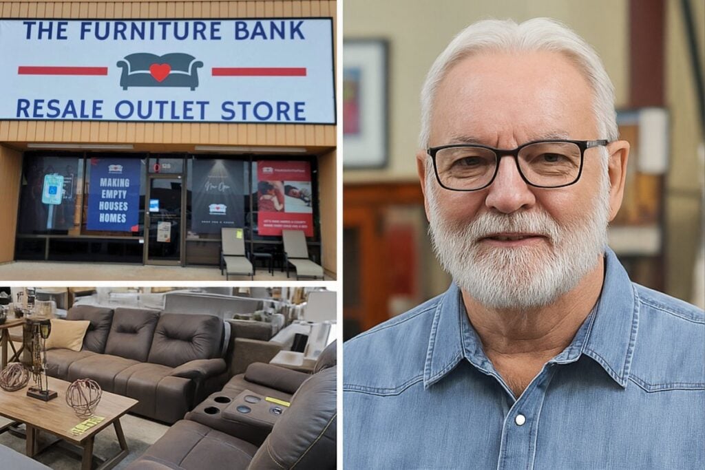 Mark Taylor with the furniture bank resale outlet store